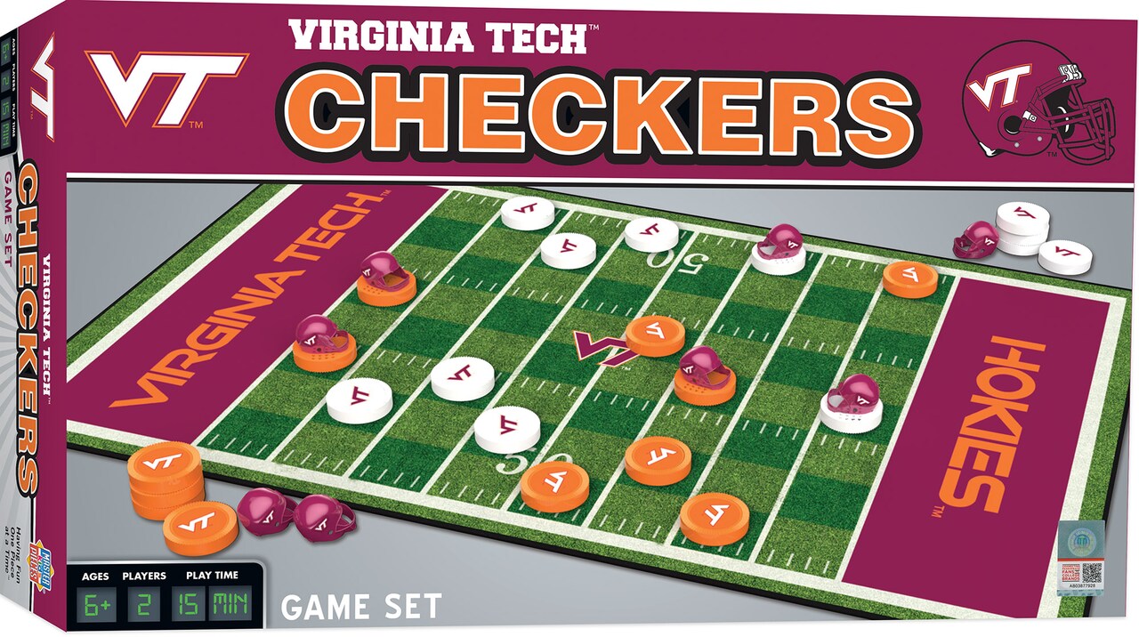 MasterPieces Officially licensed NCAA Virginia Tech Hokies Checkers Board Game for Families and Kids ages 6 and Up